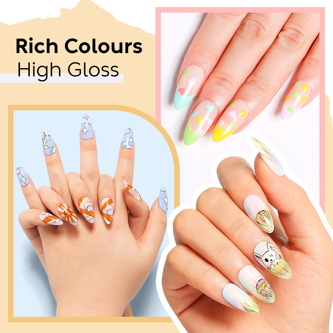 Nicedeco Gel Nail Polish Nail 12 Colors, Hema Free, Cruelty Free, Vegan, Pastel Pink Yellow U V Gel Manicure DIY Home for Women Girls Kit 10