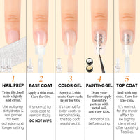 Nicedeco Metallic Gel Nail Polish Set, Hema Free, Silver and Gold 3D Metal Painting Gel for Nail Art, Glossy Mirror Finish, Vegan, Cruelty Free