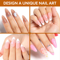 Nicedeco Gel Nail Tips Medium Stiletto Shape Nails, 504Pcs Clear Soft Tips Full Cover False Nails for Gel Nail Extensions Press on Nails - 014