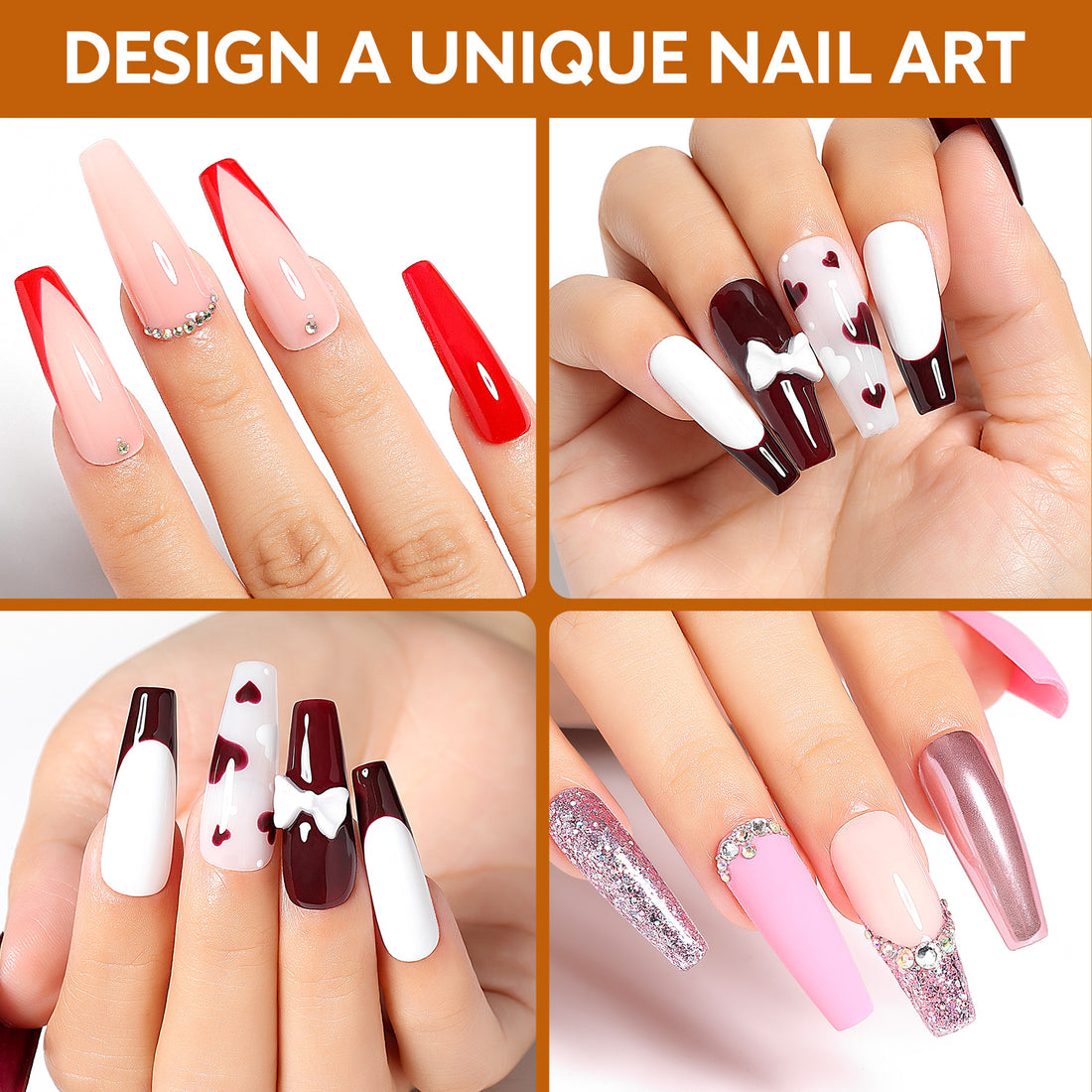 Nicedeco French Nail Tips for Gel Extensions, 500pcs 10 Sizes Half Cover False Nail Tips Fake Nails Press on Nails Acrylic Nail Tips - 015