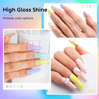 6-1 NiceDeco 6 Colors HEMA-Free Gel Nail Polish Set - 8ml Each, Soak Off Under UV/LED Lamp, Non-Toxic, Long Lasting Professional Nail Art Kit for Home or Salon Use