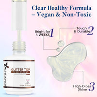 Nicedeco Gel Nail Polish Pearlescent Glitter Gel Top Coat 014