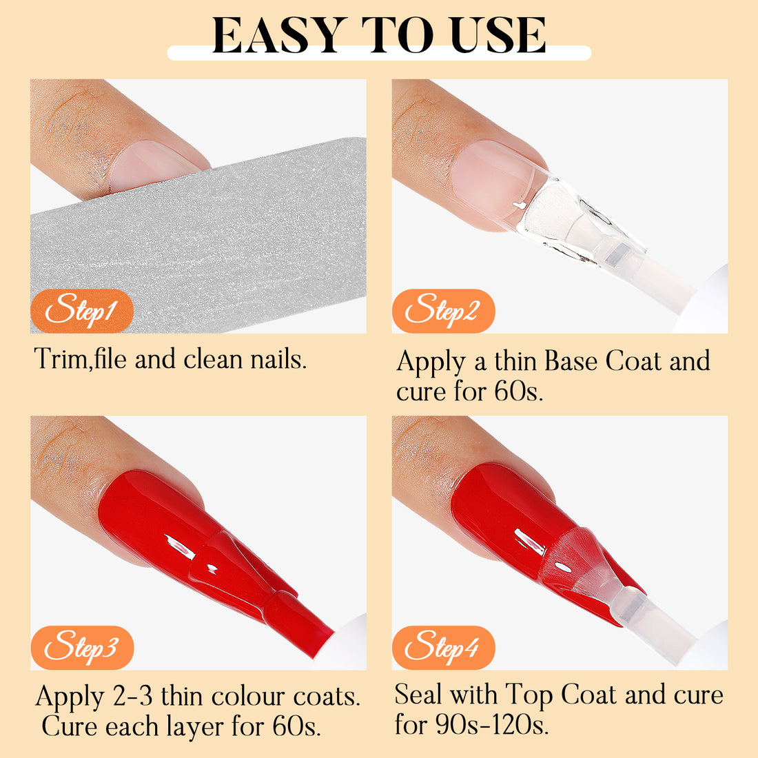 Nicedeco Gel Nail Polish Nail 12 Colors, Hema Free, Cruelty Free, Vegan, Nude Pink Red White U V Gel Manicure Kit 9