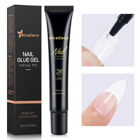 Nicedeco Hema Free Nail Glue Gel for Acrylic Nails Fake Nail Tips 22ML, Cruelty Free, Vegan, Long-Lasting, Led Lamp Required