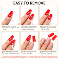 Nicedeco 2 Pcs 10ml Nail Glue Remover,Press on Nail Remover Cruelty Free Vegan for False Nail Tips,Quick Glues and Semi-Cured Sticker,Gentle Formula Not for Uv Nail Glue Gel