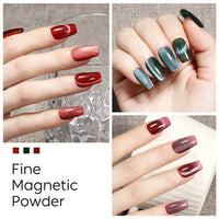 Nicedeco Fine Magnetic Cat Eye Gel Nail Polish Set, 6 Colors 5ML Holographic UV LED Glitter Blue Purple Red Brown Soak off Nail Polish with Magnet Nail Art DIY Salon For Women Kit 6-74
