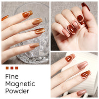 Nicedeco Fine Magnetic Cat Eye Gel Nail Polish Set, 6 Colors 5ML Holographic UV LED Glitter Red Brown Soak off Nail Polish with Magnet Nail Art DIY Salon For Women Kit 6-68