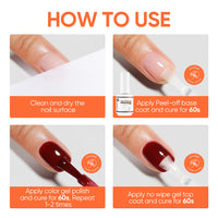 Nicedeco Hema-Free Peel Off Gel Base Coat - Easy Removal, No Soaking or Filing Required