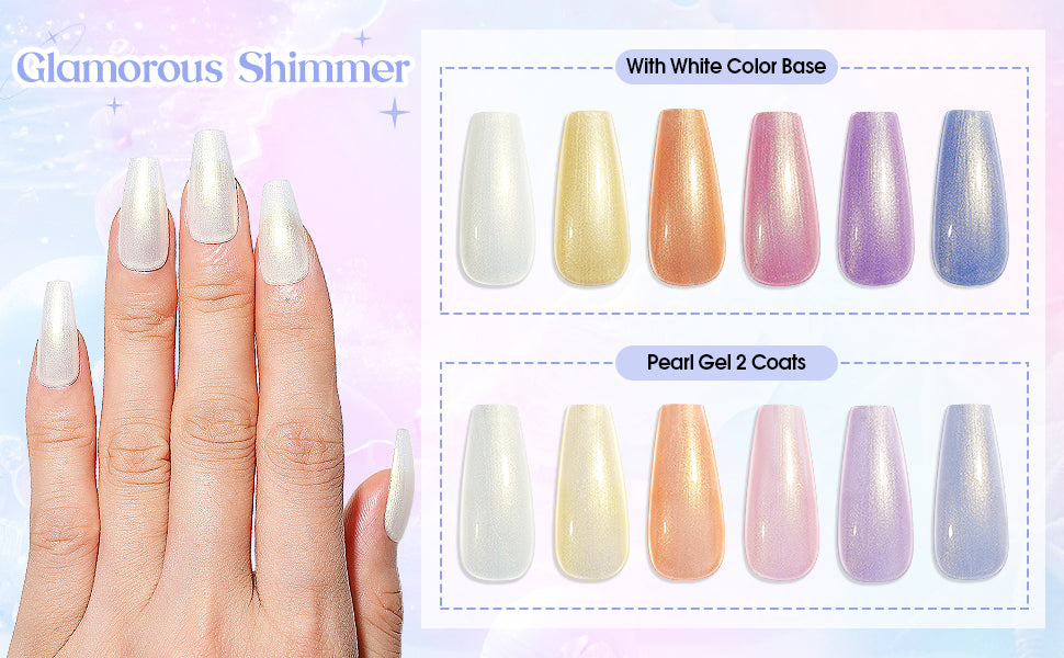 6-39 NiceDeco HEMA-free Pearl Gel Polish Set (8ml*6)