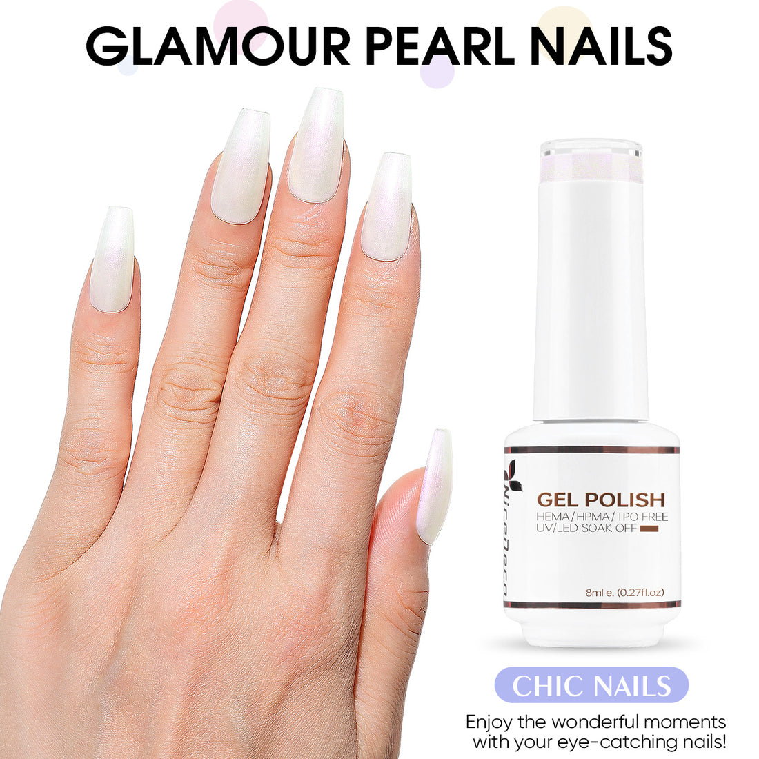 6-40 NiceDeco HEMA-free Pearl Gel Polish Set (8ml*6)