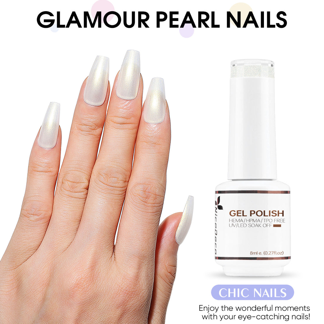 6-40 NiceDeco HEMA-free Pearl Gel Polish Set (8ml*6)