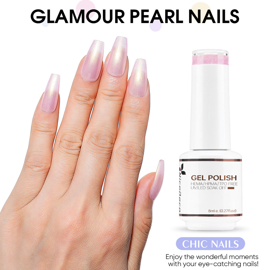 6-40 NiceDeco HEMA-free Pearl Gel Polish Set (8ml*6)