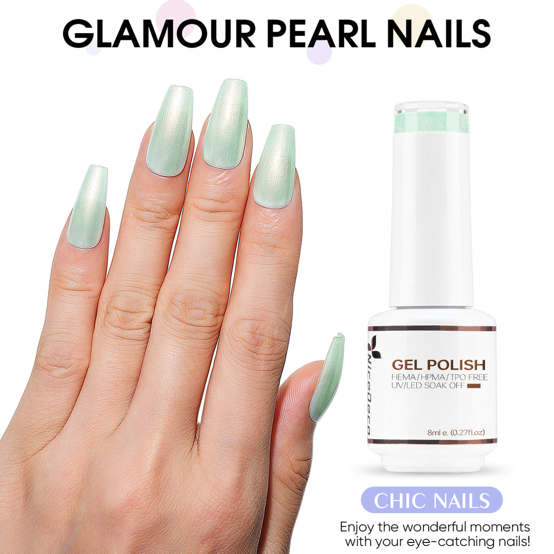 6-40 NiceDeco HEMA-free Pearl Gel Polish Set (8ml*6)