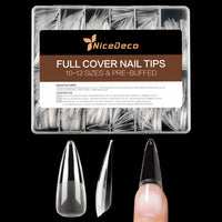 Nicedeco Gel Nail Tips Long Stiletto Shape Nails, 504Pcs Pre Shaped Half Matte Soft Tips Full Cover False Nails for Gel Nail Extensions Press on Nails - 016