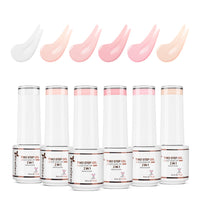 Nicedeco 2-Step Gel Nail Polish, High Gloss Long Lasting Soak Off LED U V Gel Polish Nail Art Kit for Women Girl 6 Pcs 5ml Kit 47