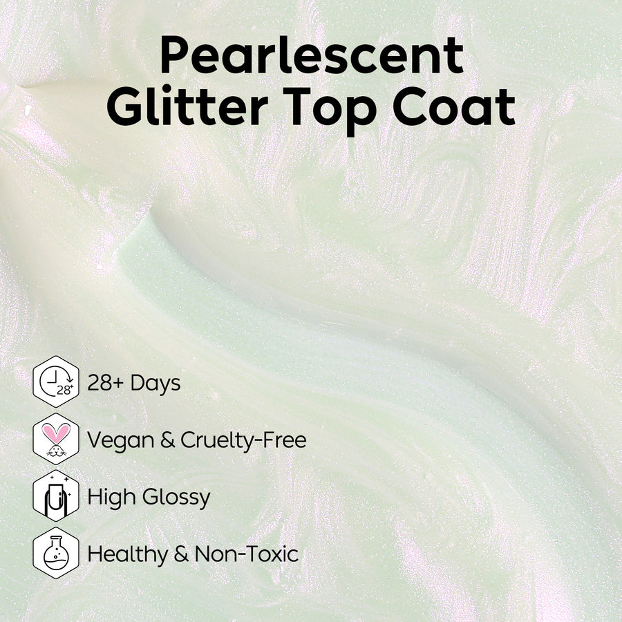 Nicedeco Gel Nail Polish Pearlescent Glitter Gel Top Coat 011