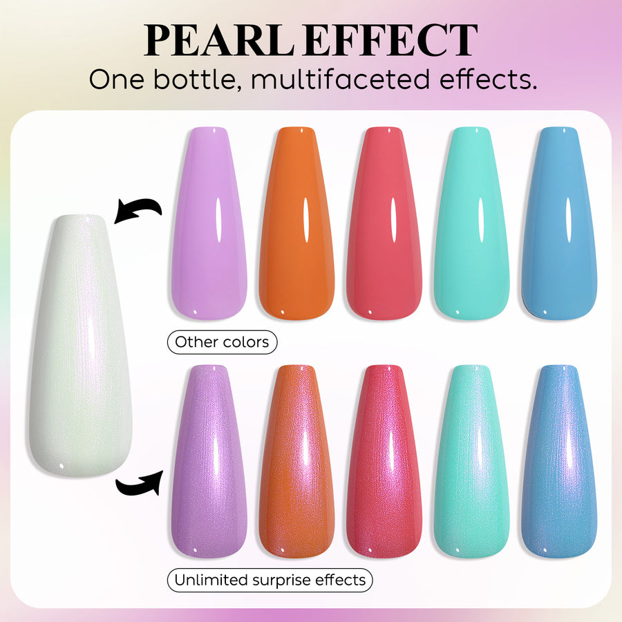 Nicedeco Gel Nail Polish Pearlescent Glitter Gel Top Coat 011