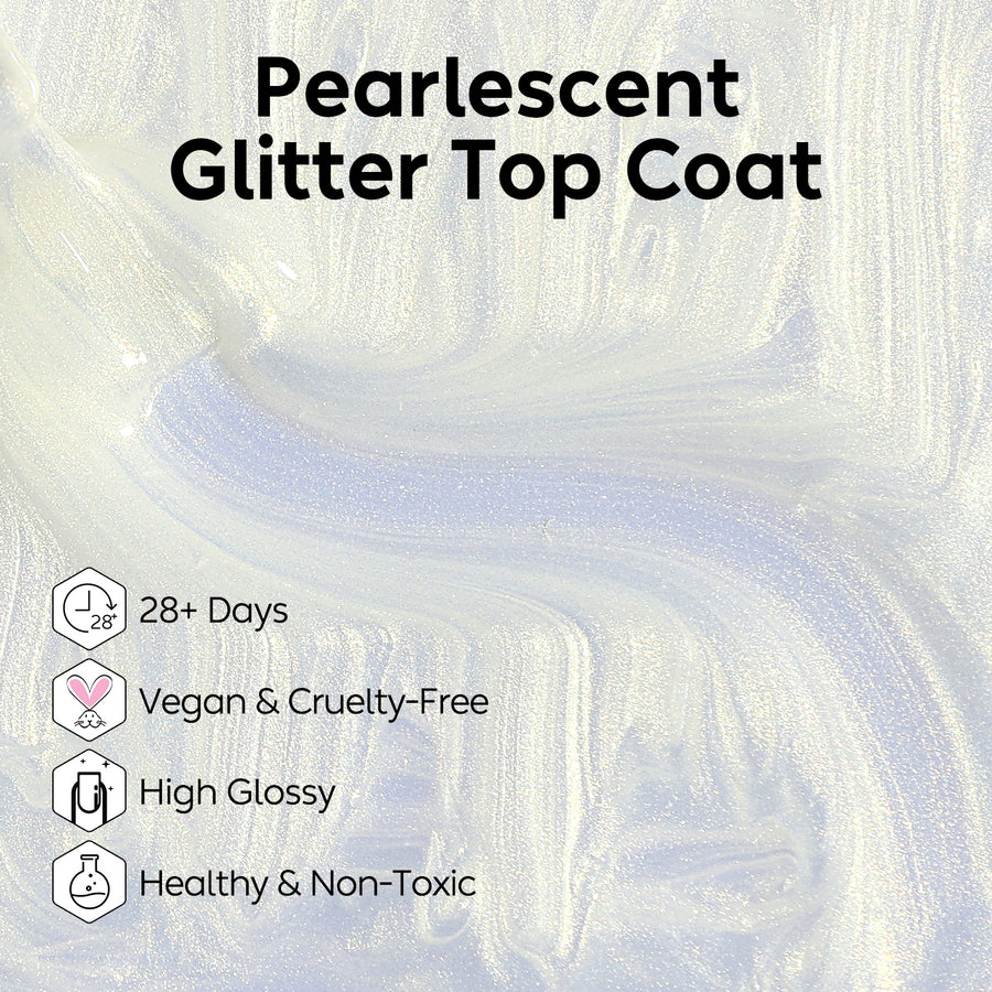 Nicedeco Gel Nail Polish Pearlescent Glitter Gel Top Coat 012