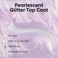 Nicedeco Gel Nail Polish Pearlescent Glitter Gel Top Coat 013