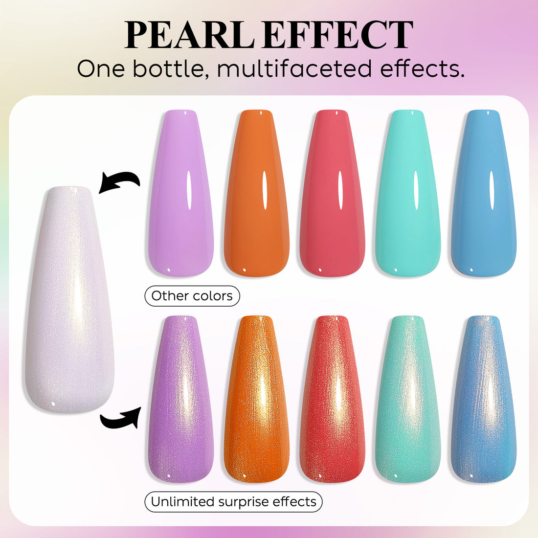 Nicedeco Gel Nail Polish Pearlescent Glitter Gel Top Coat 013