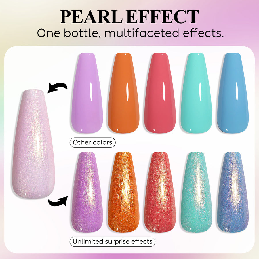 Nicedeco Gel Nail Polish Pearlescent Glitter Gel Top Coat 015