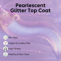 Nicedeco Gel Nail Polish Pearlescent Glitter Gel Top Coat 016