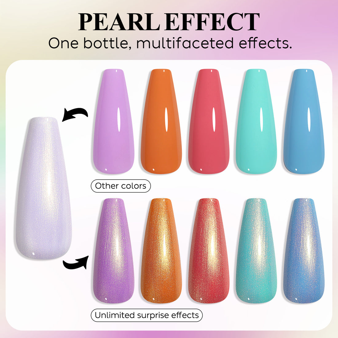 Nicedeco Gel Nail Polish Pearlescent Glitter Gel Top Coat 016