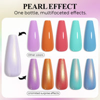 Nicedeco Gel Nail Polish Pearlescent Glitter Gel Top Coat 016