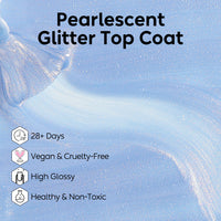 Nicedeco Gel Nail Polish Pearlescent Glitter Gel Top Coat 017