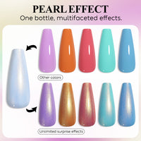 Nicedeco Gel Nail Polish Pearlescent Glitter Gel Top Coat 017