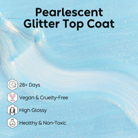 Nicedeco Gel Nail Polish Pearlescent Glitter Gel Top Coat 018