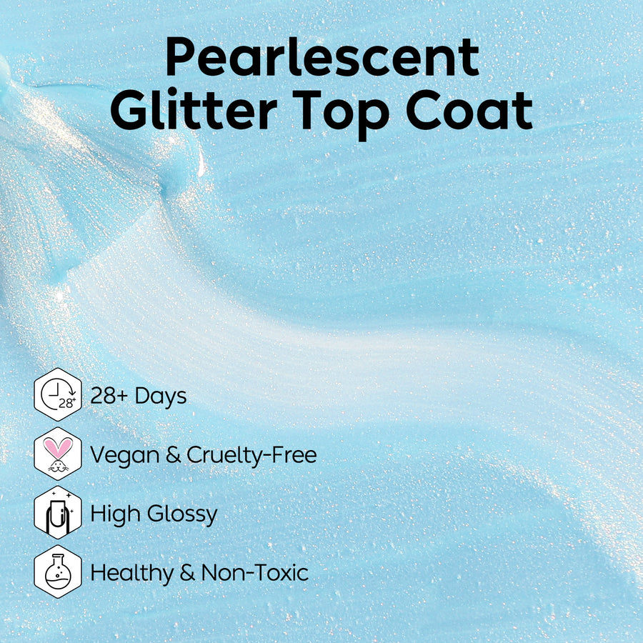 Nicedeco Gel Nail Polish Pearlescent Glitter Gel Top Coat 018