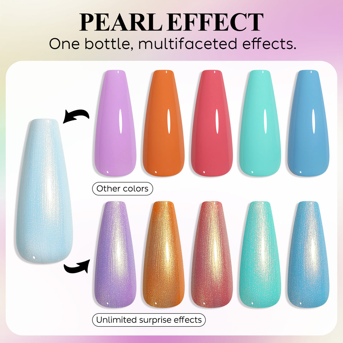 Nicedeco Gel Nail Polish Pearlescent Glitter Gel Top Coat 018