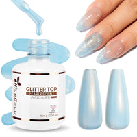 Nicedeco Gel Nail Polish Pearlescent Glitter Gel Top Coat 018