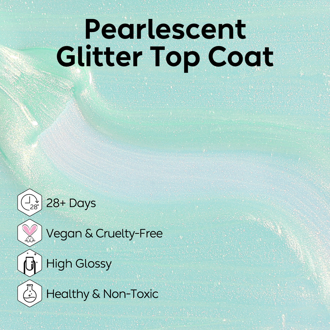 Nicedeco Gel Nail Polish Pearlescent Glitter Gel Top Coat 019