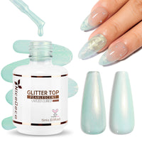Nicedeco Gel Nail Polish Pearlescent Glitter Gel Top Coat 019