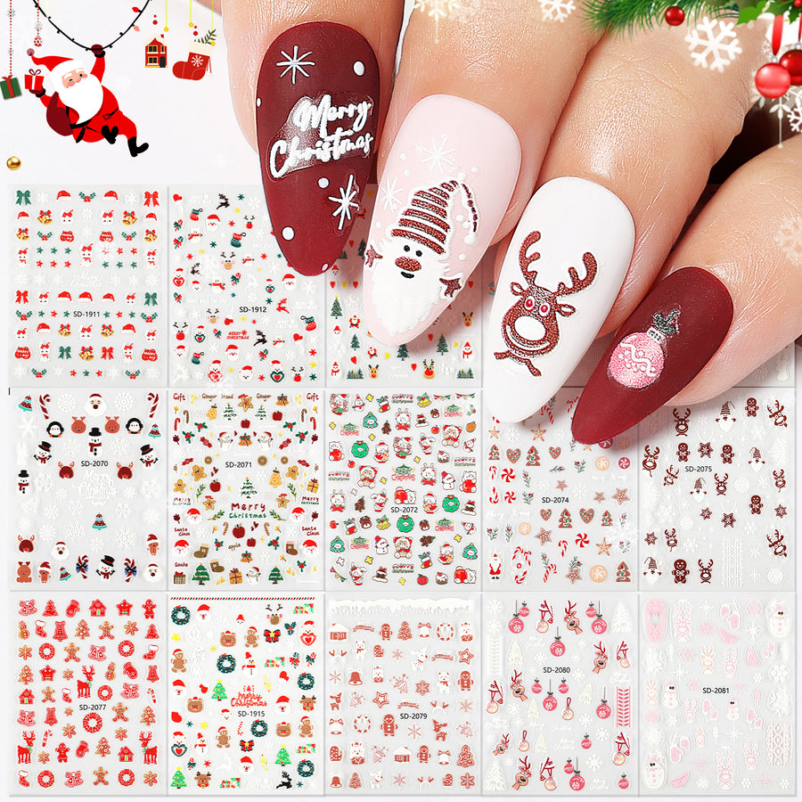 Nicedeco 15 Sheets Christmas Nail Art Stickers 005