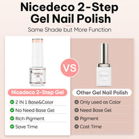 Nicedeco 2-Step Gel Nail Polish, Hema Free, Cruelty Free, High Gloss Long Lasting Soak Off LED U V Gel Polish 6 Pcs 5ml Kit 48