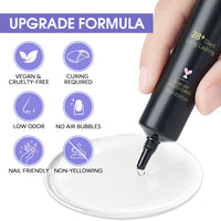 Nicedeco Hema Free Nail Glue Gel for Acrylic Nails Fake Nail Tips 15ML, Cruelty Free, Vegan, Long-Lasting, Led Lamp Required