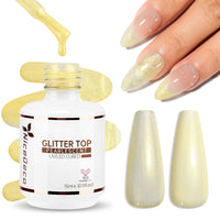 Nicedeco Gel Nail Polish Pearlescent Glitter Gel Top Coat 020