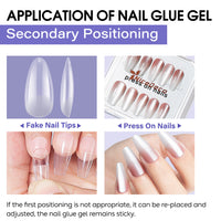 Nicedeco Hema Free Nail Glue Gel for Acrylic Nails Fake Nail Tips 15ML, Cruelty Free, Vegan, Long-Lasting, Led Lamp Required