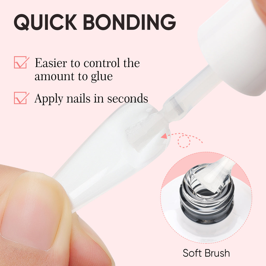 Nicedeco Gel Nail Polish 6 in 1 Nail Glue Gel and No Wipe Top Coat Set