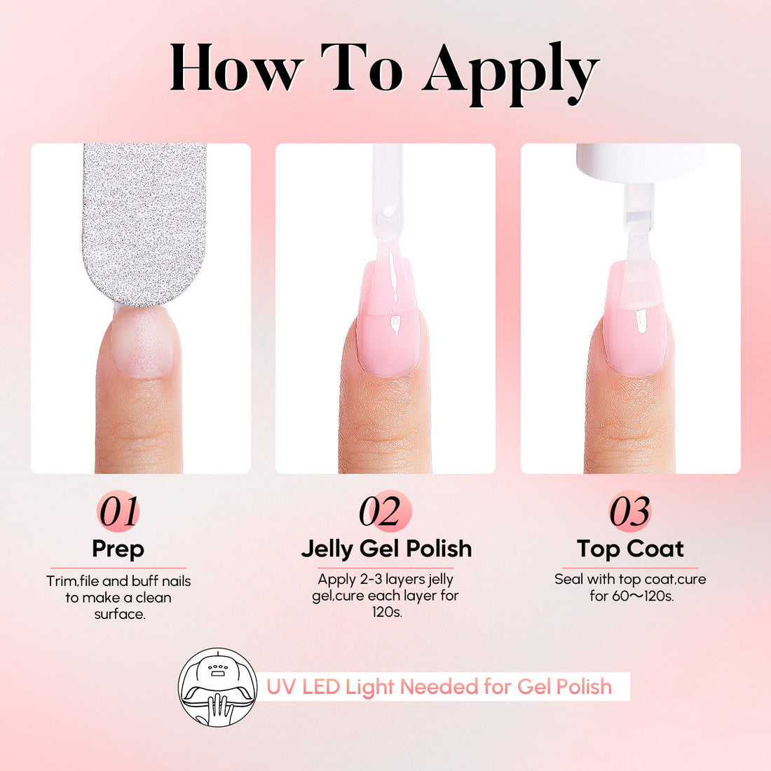 Nicedeco 2-Step Gel Nail Polish, 15ml UV/LED Soak-Off Gel Polish Nail Art Manicure Pedicure, Salon & Home Use - Long Lasting & Easy to Apply - TSG012