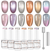 Nicedeco Fur Effect Cat Eye Gel Nail Polish Set, 6 Colors 5ML Holographic UV LED Glitter Soak off Nail Polish with Magnet Nail Art DIY Salon For Women Kit 6-82
