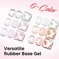 Nicedeco 6x5ml Hema-Free Glitter Rubber Base Gel Set, Nude Sheer White Pink689