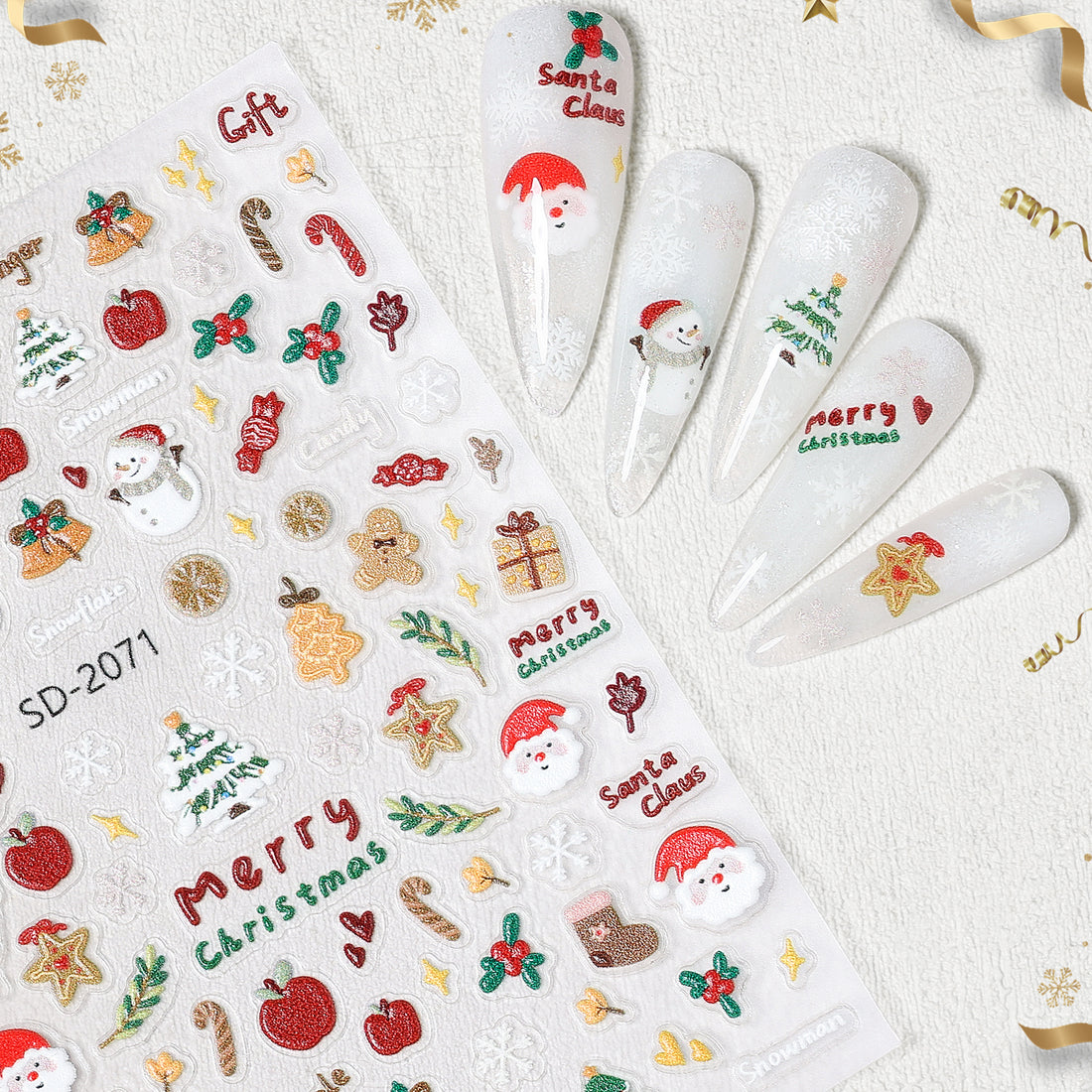 Nicedeco 15 Sheets Christmas Nail Art Stickers 005