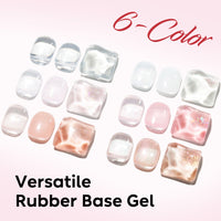 Nicedeco 6x5ml Hema-Free Glitter Rubber Base Gel Set, Nude Sheer White Pink690