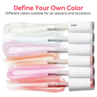 Nicedeco 8 in 1 Glitter Builder Base Strengthening Gel Set 6x5ml Nude Pink685
