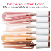 Nicedeco 8 in 1 Glitter Builder Base Strengthening Gel Set 6x5ml Nude Pink687