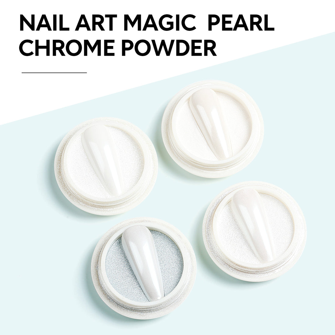 Nicedeco Pearl Nail Powder for Gel Nails, Cruelty Free, Vegan, 4 Jars Aurora Powder Mirror Effect Nail Glitter Manicure Pearlescent Mermaid Pigment for Nail Art Design Gifts